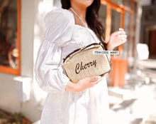 Cargar imagen en el visor de la galería, Mini Retro Raffia Tote