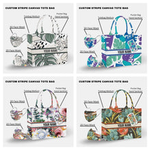 Load image into Gallery viewer, Custom Stripe Canvas Tote Bag