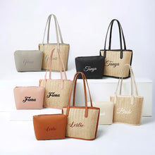 Load image into Gallery viewer, Straw Braided Bag with Inner Pouch