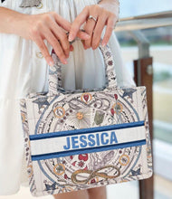 Load image into Gallery viewer, Alicia Tote Bag Seamless Embroidery - Travellers Hat Boutique