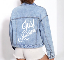 Load image into Gallery viewer, Bride Beaded Denim Jacket | Custom Embroidery