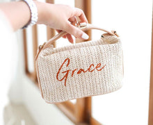 Cargar imagen en el visor de la galería, Mini Retro Raffia Tote