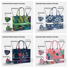 Load image into Gallery viewer, Custom Stripe Canvas Tote Bag