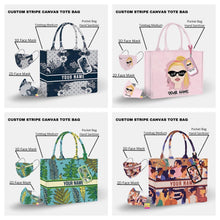 Load image into Gallery viewer, Custom Stripe Canvas Tote Bag