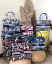 Load image into Gallery viewer, Custom Stripe Canvas Tote Bag