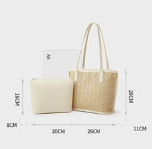 Load image into Gallery viewer, Straw Braided Bag with Inner Pouch