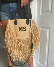 Load image into Gallery viewer, Raffia Fringe Tote Bag - Travellers Hat Boutique