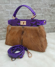 Load image into Gallery viewer, Peekaboo Fur Bag with Python Skin