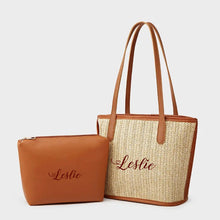 Load image into Gallery viewer, Straw Braided Bag with Inner Pouch