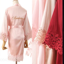 Load image into Gallery viewer, Personalized Lace  Wedding Robe | Bride & Bridesmaid