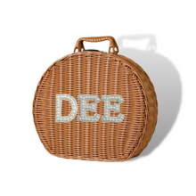 Cargar imagen en el visor de la galería, Personalized Wicker Round Box - Travellers Hat Boutique