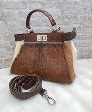 Load image into Gallery viewer, Peekaboo Fur Bag with Python Skin
