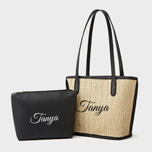 Load image into Gallery viewer, Straw Braided Bag with Inner Pouch