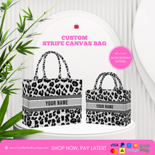 Load image into Gallery viewer, Custom Stripe Canvas Tote Bag