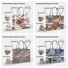 Load image into Gallery viewer, Custom Stripe Canvas Tote Bag