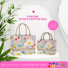 Load image into Gallery viewer, Custom Stripe Canvas Tote Bag