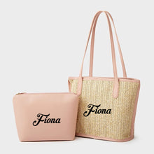 Load image into Gallery viewer, Straw Braided Bag with Inner Pouch