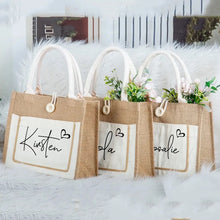 Afbeelding in Gallery-weergave laden, Colorful Linen Jute Bag - Travellers Hat Boutique