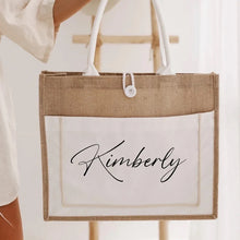 Afbeelding in Gallery-weergave laden, Colorful Linen Jute Bag - Travellers Hat Boutique