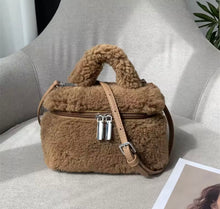 Load image into Gallery viewer, Winter Cashmere Fur Tote Bag