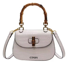 Load image into Gallery viewer, Bamboo Croco Handbag