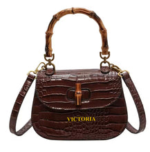 Load image into Gallery viewer, Bamboo Croco Handbag