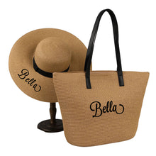 Cargar imagen en el visor de la galería, Straw Bag & Hat Set