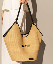 Load image into Gallery viewer, Leather Woven Bucket Bag