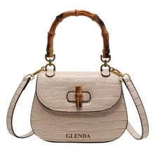 Load image into Gallery viewer, Bamboo Croco Handbag