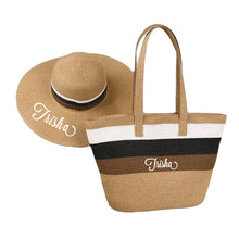 Cargar imagen en el visor de la galería, Straw Bag & Hat Set