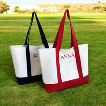 Cargar imagen en el visor de la galería, Embroidered Two Tone Canvas bag