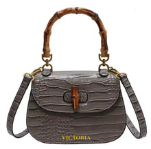 Load image into Gallery viewer, Bamboo Croco Handbag