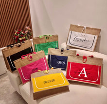 Afbeelding in Gallery-weergave laden, Colorful Linen Jute Bag - Travellers Hat Boutique