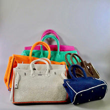 Load image into Gallery viewer, Colorful terry tote bags wholesale collection from Travellers Hat Boutique in various vibrant colors