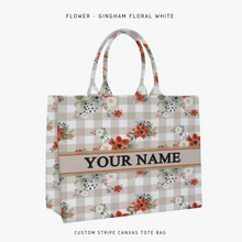 Load image into Gallery viewer, Custom Stripe Canvas Tote Bag