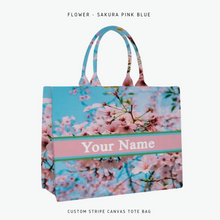Load image into Gallery viewer, Custom Stripe Canvas Tote Bag