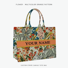 Load image into Gallery viewer, Custom Stripe Canvas Tote Bag