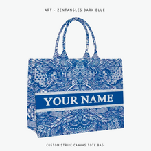 Load image into Gallery viewer, Custom Stripe Canvas Tote Bag