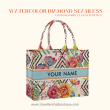 Load image into Gallery viewer, Custom Stripe Canvas Tote Bag