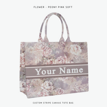 Load image into Gallery viewer, Custom Stripe Canvas Tote Bag