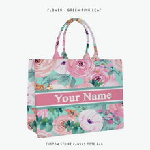 Load image into Gallery viewer, Custom Stripe Canvas Tote Bag