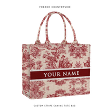 Load image into Gallery viewer, Custom Stripe Canvas Tote Bag