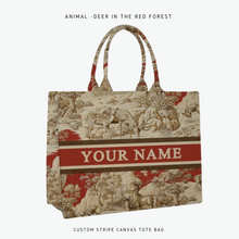 Load image into Gallery viewer, Custom Stripe Canvas Tote Bag