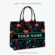 Load image into Gallery viewer, Custom Stripe Canvas Tote Bag