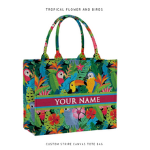 Load image into Gallery viewer, Custom Stripe Canvas Tote Bag