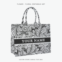 Load image into Gallery viewer, Custom Stripe Canvas Tote Bag