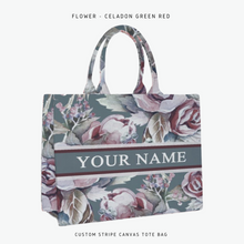 Load image into Gallery viewer, Custom Stripe Canvas Tote Bag