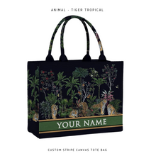 Load image into Gallery viewer, Custom Stripe Canvas Tote Bag