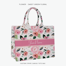 Load image into Gallery viewer, Custom Stripe Canvas Tote Bag
