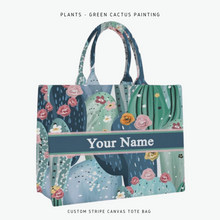 Load image into Gallery viewer, Custom Stripe Canvas Tote Bag